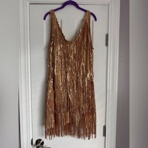 Gold Fringe Dress